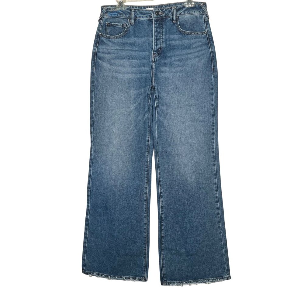 Cleo + Wolf High Rise Loose Fit Women's Denim Jeans 28W X 32L Frayed Hem Cotton